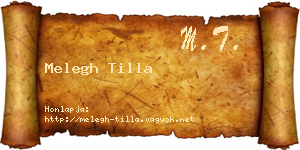 Melegh Tilla névjegykártya